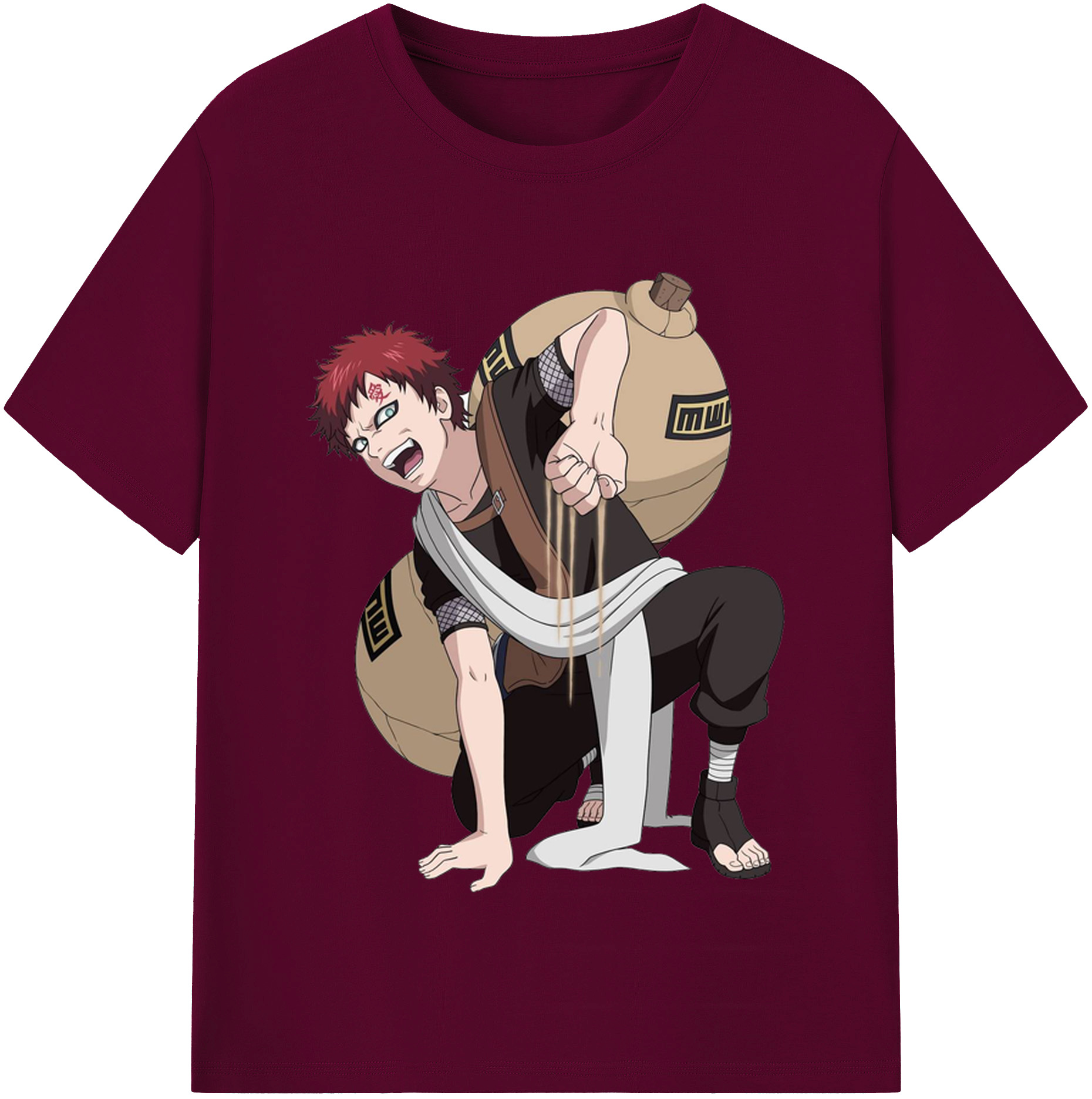 （画像用） NARUTO -ナルト- ガアラ Gaara レディースカジュアルプリントTシャツ（綿100％）
